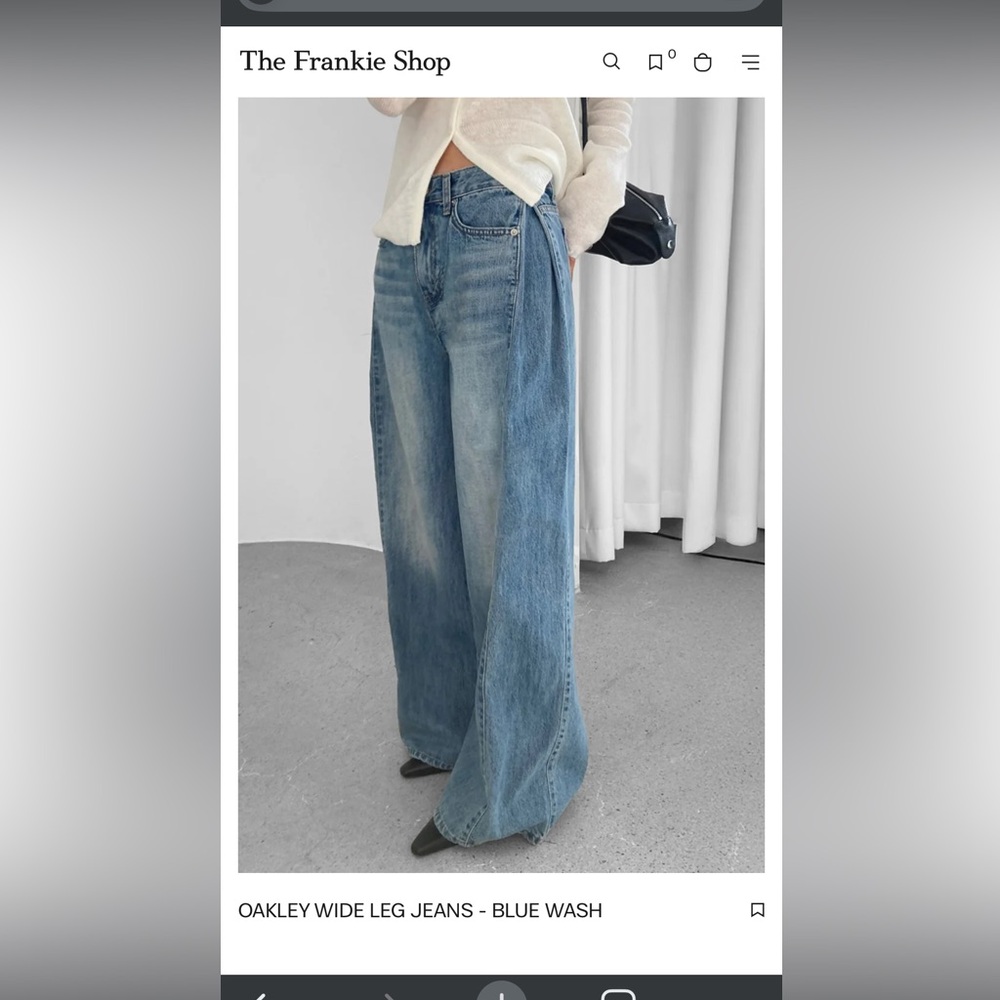 The Frankie Shop Oakley Wide Leg Jeans in Blue Wash, M, NWT